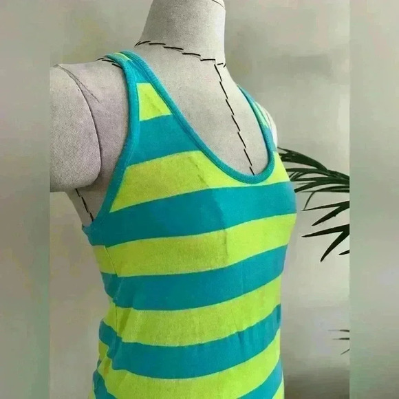 CLEARANCE | Splendid Raceback Tank Top | XS | Layering Top | Bright Blue Yellow - Picture 1 of 6